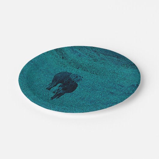 Pferd und Donkey Pappteller (Schrägansicht)