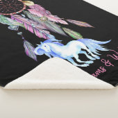 Pferd und Dreamcatcher ~ Träume und Wünsche BOHO Sherpadecke (3/4)