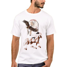 Pferd und Eagle-T-Shirt