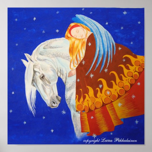 Pferd und Engel Poster (Vorne)