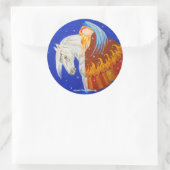 Pferd und Engel Runder Aufkleber (Tasche)