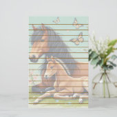 Pferd- und Foallenruhe im Frühjahr Briefpapier (Stehend Vorderseite)