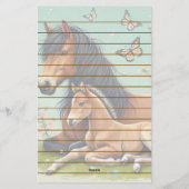 Pferd- und Foallenruhe im Frühjahr Briefpapier (Rückseite)