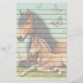 Pferd- und Foallenruhe im Frühjahr Briefpapier (Vorderseite)