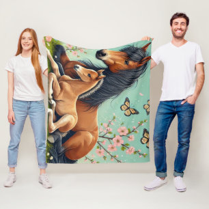 Pferd- und Foallenruhe im Frühjahr Fleecedecke