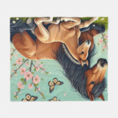 Pferd- und Foallenruhe im Frühjahr Fleecedecke (Vorderseite (Horizontal))