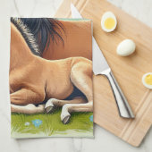 Pferd- und Foallenruhe im Frühjahr Geschirrtuch (Viertel Falte)