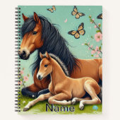 Pferd- und Foallenruhe im Frühjahr Notizblock (Vorderseite)