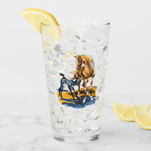 Pferd und Fohlen Glas