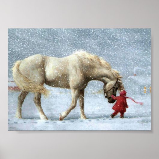 Pferd- und Girl-Winter-Poster Poster (Vorne)