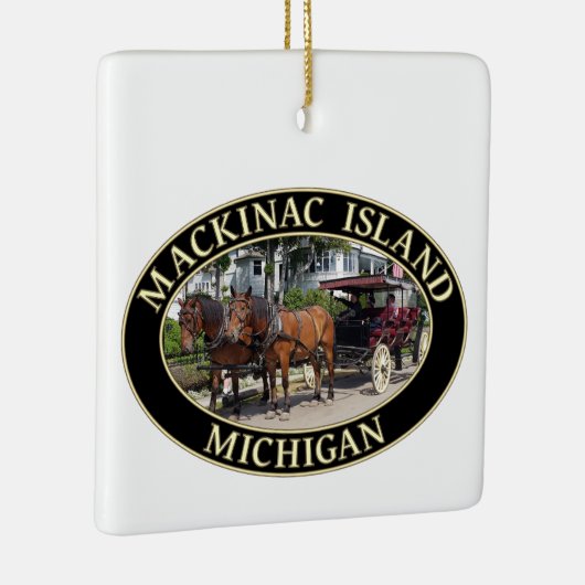 Pferd und Heirat auf Mackinac Island, Michigan Keramikornament (Rechts)