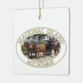 Pferd und Heirat auf Mackinac Island, Michigan Keramikornament (Links)