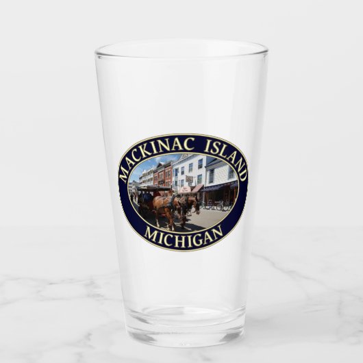 Pferd und Heirat in der Innenstadt von Mackinac Glas (Vorderseite)