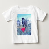 Pferd und Herz Baby T-shirt (Vorderseite)