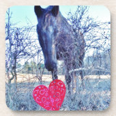 Pferd und Herz Getränkeuntersetzer (Vorderseite)