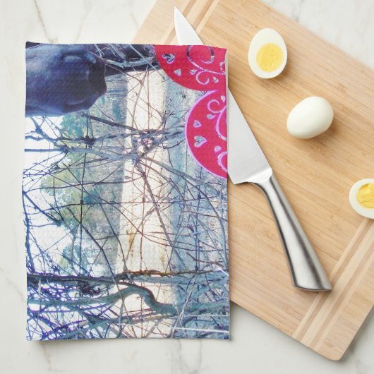 Pferd und Herz Handtuch (Viertel Falte)