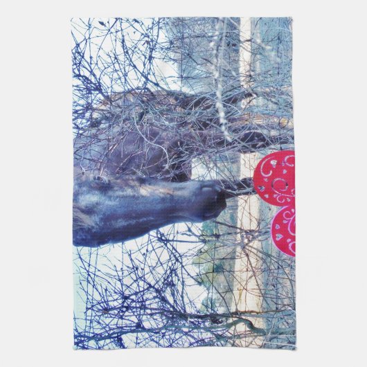 Pferd und Herz Handtuch (Vertikal)