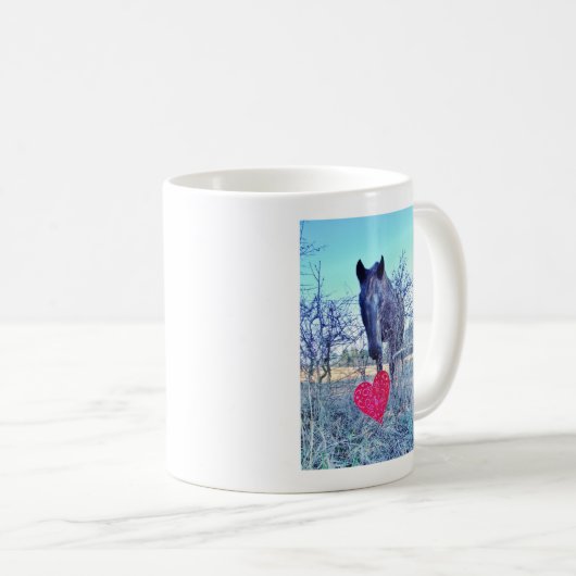 Pferd und Herz Kaffeetasse (VorderseiteRechts)