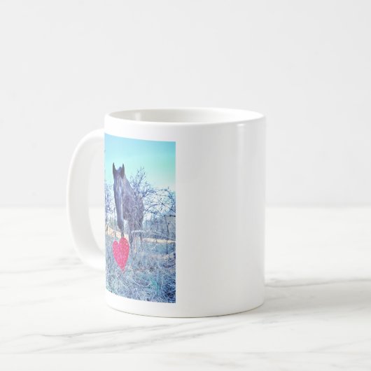 Pferd und Herz Kaffeetasse (Vorderseite Links)