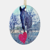 Pferd und Herz Keramik Ornament (Rechts)
