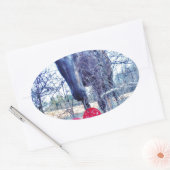 Pferd und Herz Ovaler Aufkleber (Umschlag)