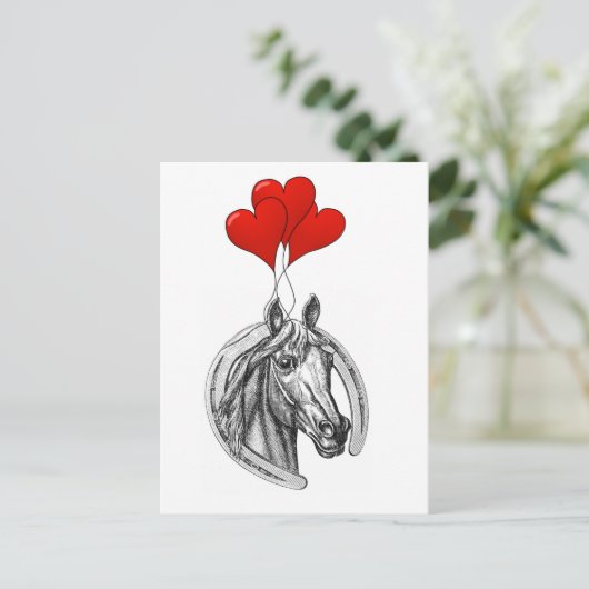 Pferd und Herz Postkarte (Stehend Vorderseite)