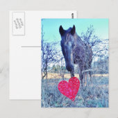 Pferd und Herz Postkarte (Vorne/Hinten)