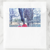 Pferd und Herz Rechteckiger Aufkleber (Tasche)