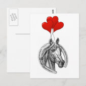 Pferd und Herzen Postkarte (Vorne/Hinten)