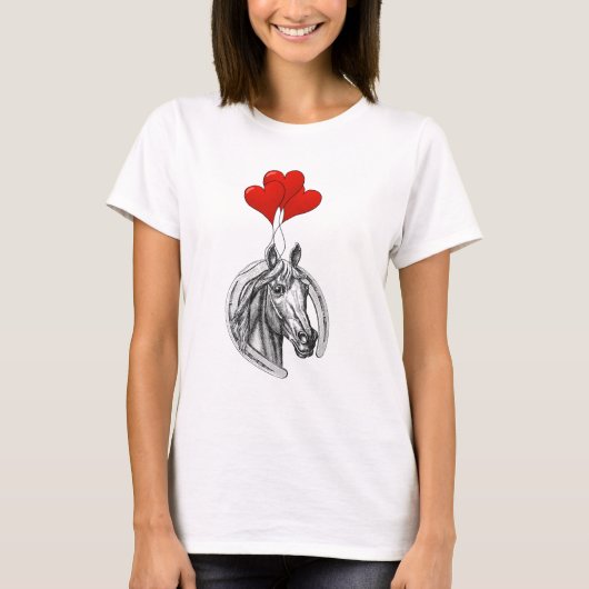 Pferd und Herzen T-Shirt (Vorderseite)