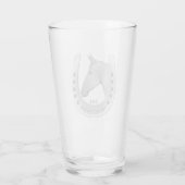 Pferd und Hufeisen Silver Tone Personalisiert Pint Glas (Rückseite)