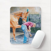 Pferd und Hufschmied Mousepad (Mit Mouse)