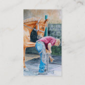 Pferd und Hufschmied Visitenkarte (Rückseite)