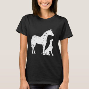 PFERD und HUND Motiv für Frauen und Männer. Pferd T-Shirt