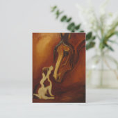 Pferd und Jack Russell Postkarte (Stehend Vorderseite)