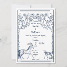 Pferd und Jagdhund - Hochzeitseinladung