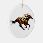 Pferd und Jockey Keramik Ornament (Rechts)