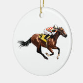Pferd und Jockey Keramik Ornament (Links)