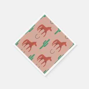 Pferd und Kakteen Serviette