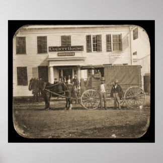 Pferd und Kart Daguerreotyp 1853 Poster