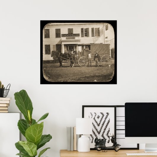 Pferd und Kart Daguerreotyp 1853 Poster (Heimbüro)