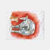 Pferd und Katze Fleecedecke (Vorderseite (Horizontal))