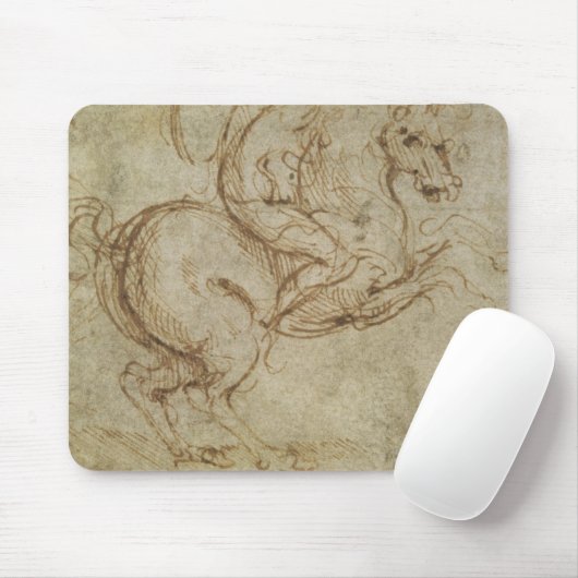 Pferd und Kavalier (Feder auf Papier) Mousepad (Mit Mouse)