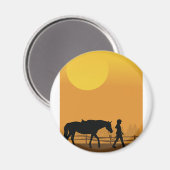 Pferd und Kind Magnet (Vorderseite/Rückseite)