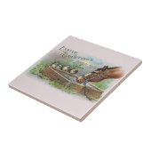 Pferd und Küken Vintages Ostern Fliese (Seite)