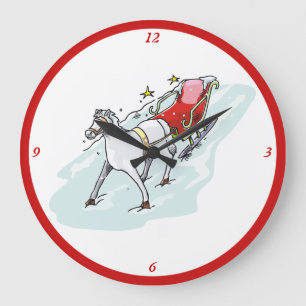 Pferd und Kutsche - Große Wanduhr