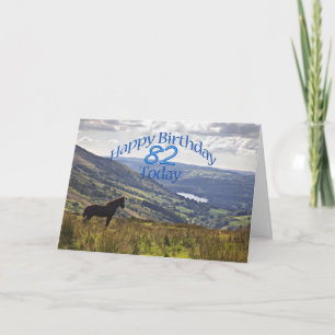 Pferd und Landschaft 82. Geburtstagskarte Karte