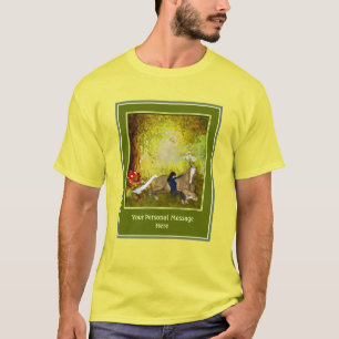 Pferd und Mädchen fügen Ihren eigenen Text benutze T-Shirt