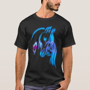 Pferd und Mädchen für Frauen Teenager Mädchen Reit T-Shirt