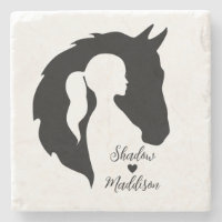 Pferd- und Mädchenherz-Liebhaber Silhouette
